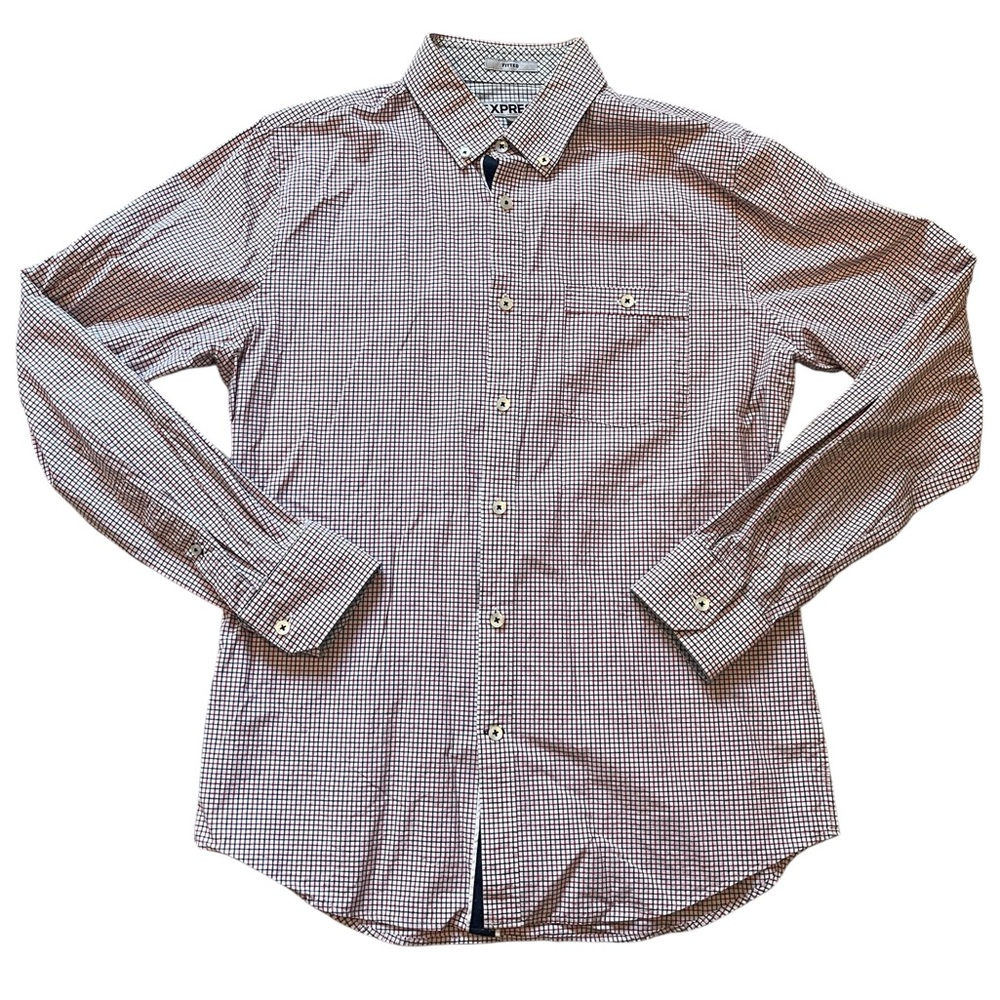 Mini check men’s collared shirt - medium